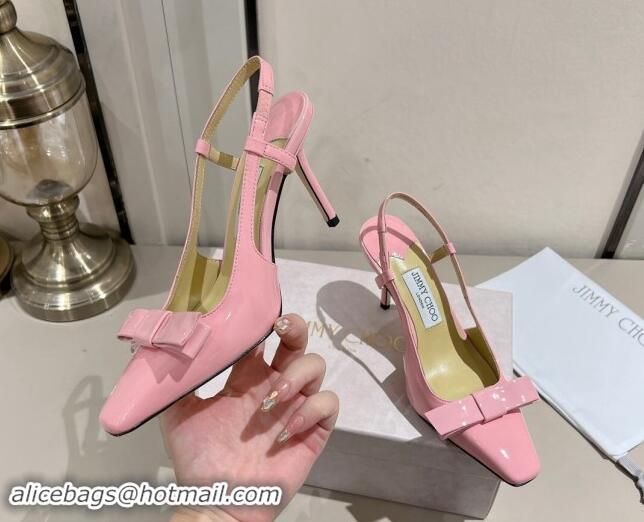 Purchase Jimmy Choo Adalle Slingbacks Pumps 8.5cm in Pink Patent Leather with Bow 011043