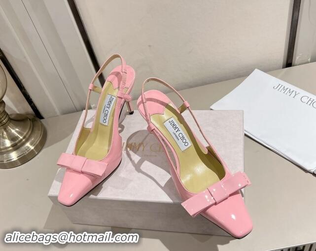 Purchase Jimmy Choo Adalle Slingbacks Pumps 8.5cm in Pink Patent Leather with Bow 011043