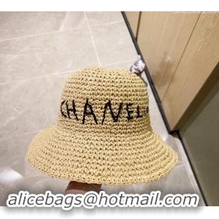 Best Price Chanel Straw Bucket Hat 030202 Beige 2024