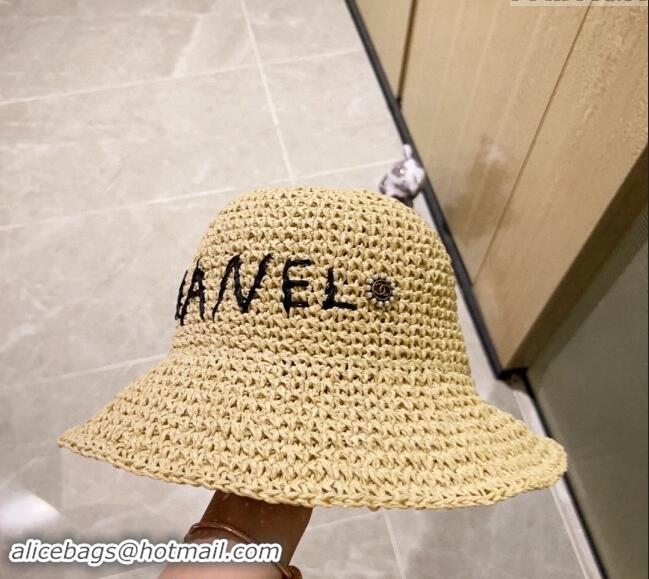 Best Price Chanel Straw Bucket Hat 030202 Beige 2024