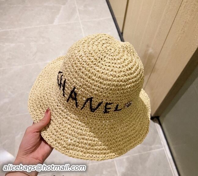 Best Price Chanel Straw Bucket Hat 030202 Beige 2024