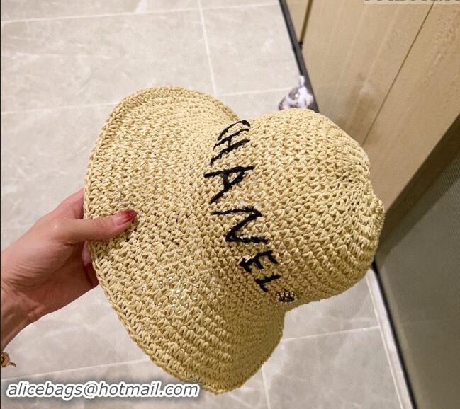 Best Price Chanel Straw Bucket Hat 030202 Beige 2024