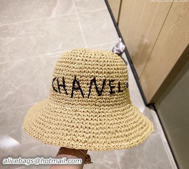 Best Price Chanel Straw Bucket Hat 030202 Beige 2024