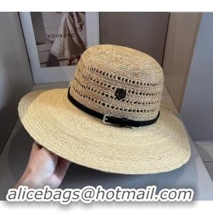 Hot Style Chanel Straw Wide Brim Hat with Buckle C0403 2024