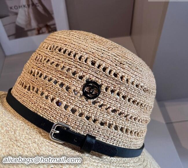 Hot Style Chanel Straw Wide Brim Hat with Buckle C0403 2024