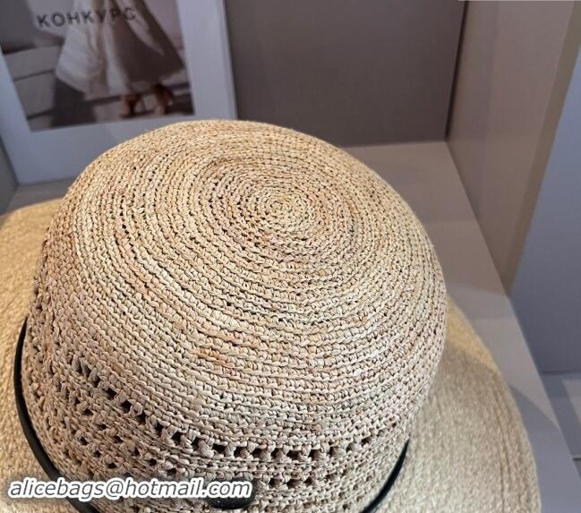 Hot Style Chanel Straw Wide Brim Hat with Buckle C0403 2024