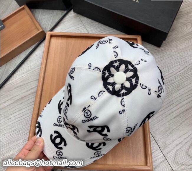 Market Sells Chanel CC Print Hat 040301 White 2024