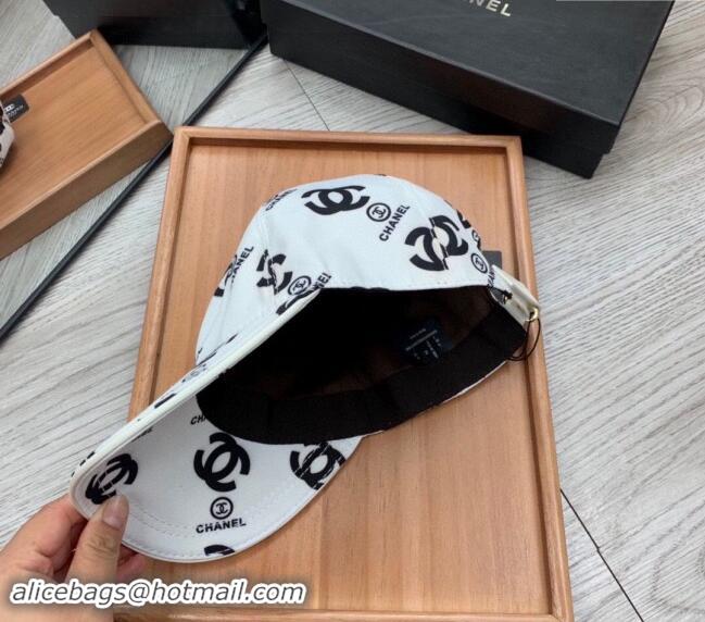 Market Sells Chanel CC Print Hat 040301 White 2024