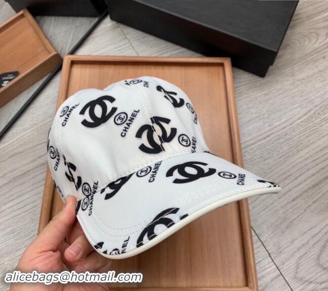 Market Sells Chanel CC Print Hat 040301 White 2024