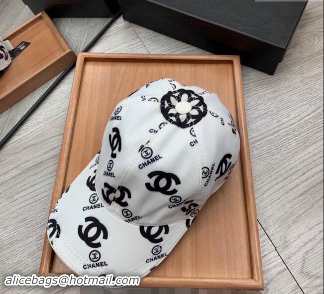 Market Sells Chanel CC Print Hat 040301 White 2024