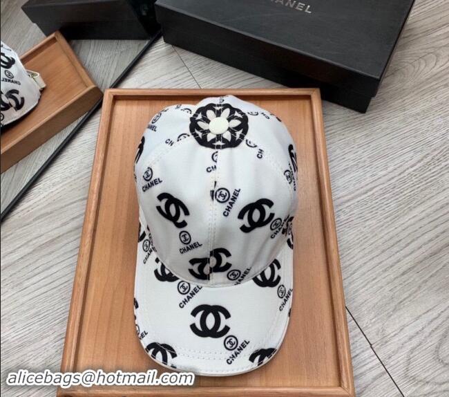 Market Sells Chanel CC Print Hat 040301 White 2024