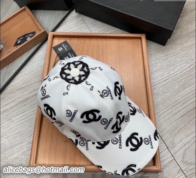 Market Sells Chanel CC Print Hat 040301 White 2024