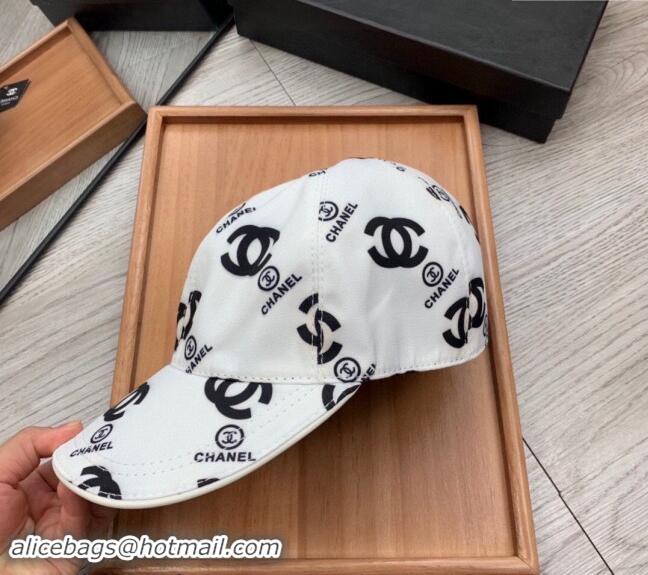 Market Sells Chanel CC Print Hat 040301 White 2024