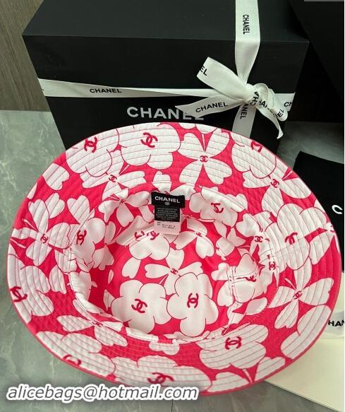 Buy Classic Chanel Denim Bucket Hat with Strass CC 0514 Red 2024