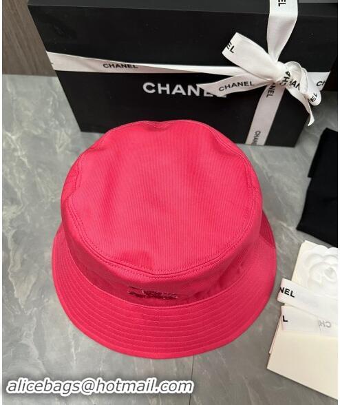 Buy Classic Chanel Denim Bucket Hat with Strass CC 0514 Red 2024