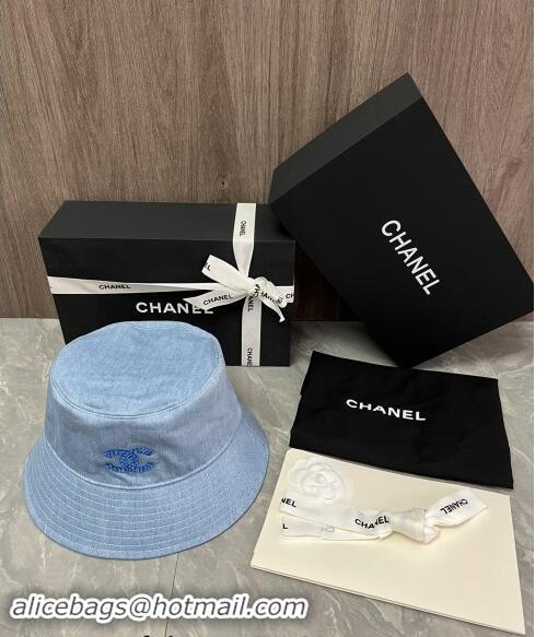 Buy Discount Chanel Denim Bucket Hat with Strass CC 0514 Blue 2024