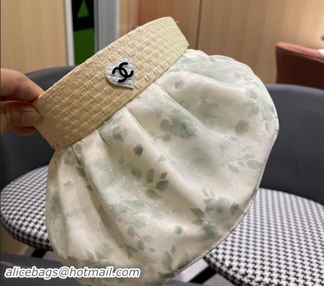 Cheapest Chanel Flora Visor hat with Heart 0513 Green 2024