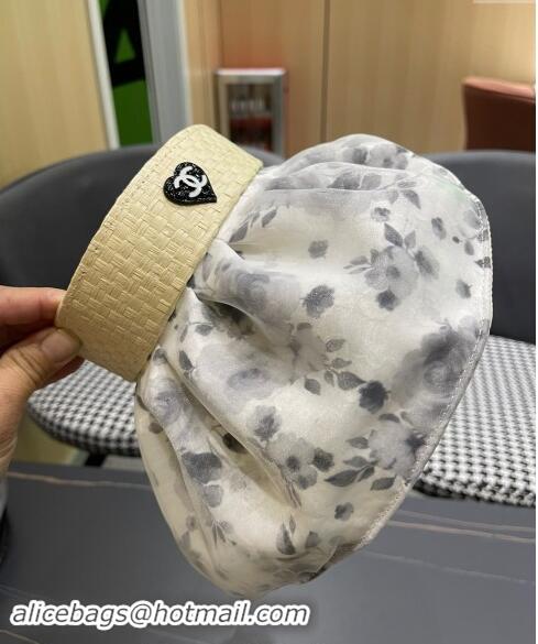 New Product Chanel Flora Visor hat with Heart 0513 Grey 2024