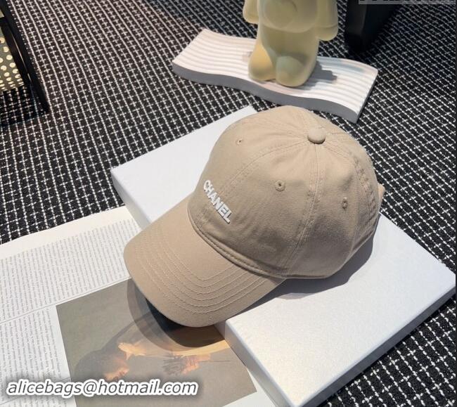 New Product Chanel Canvas Baseball hat 051302 Beige 2024