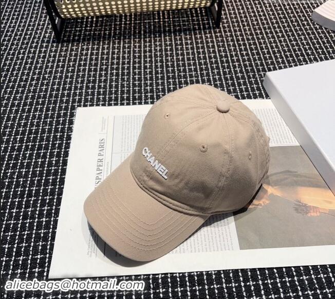 New Product Chanel Canvas Baseball hat 051302 Beige 2024