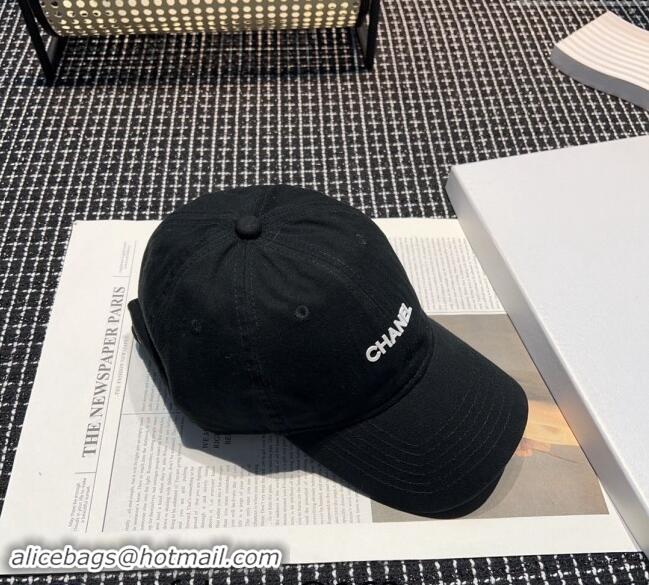 Fashion Wholesale Chanel Canvas Baseball Hat 051302 Black 2024