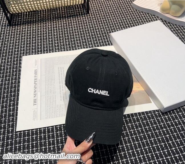 Fashion Wholesale Chanel Canvas Baseball Hat 051302 Black 2024