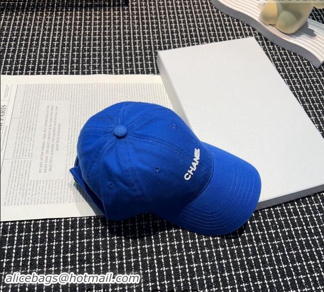 Luxurious Chanel Canvas Baseball hat 051302 Blue 2024