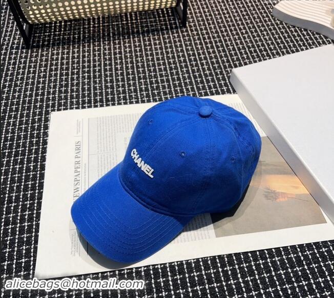 Luxurious Chanel Canvas Baseball hat 051302 Blue 2024