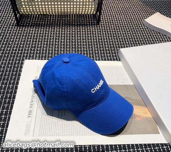 Luxurious Chanel Canvas Baseball hat 051302 Blue 2024