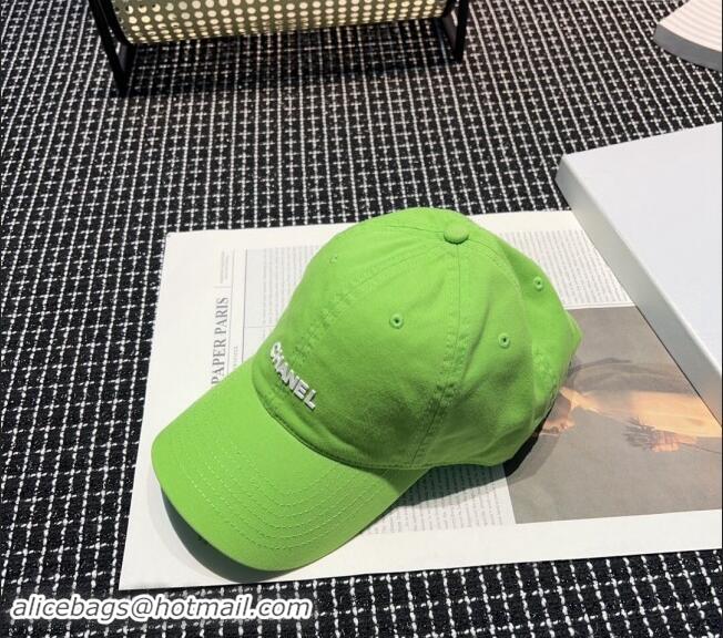 Hot Style Chanel Canvas Baseball hat 051302 Light Green 2024