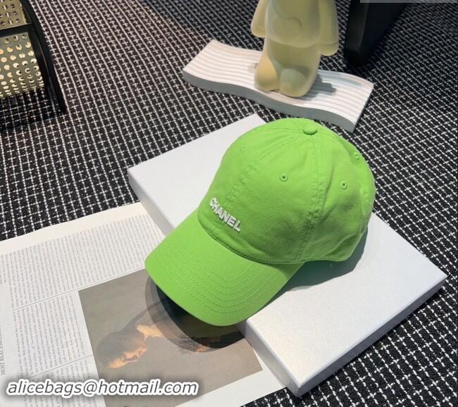 Hot Style Chanel Canvas Baseball hat 051302 Light Green 2024