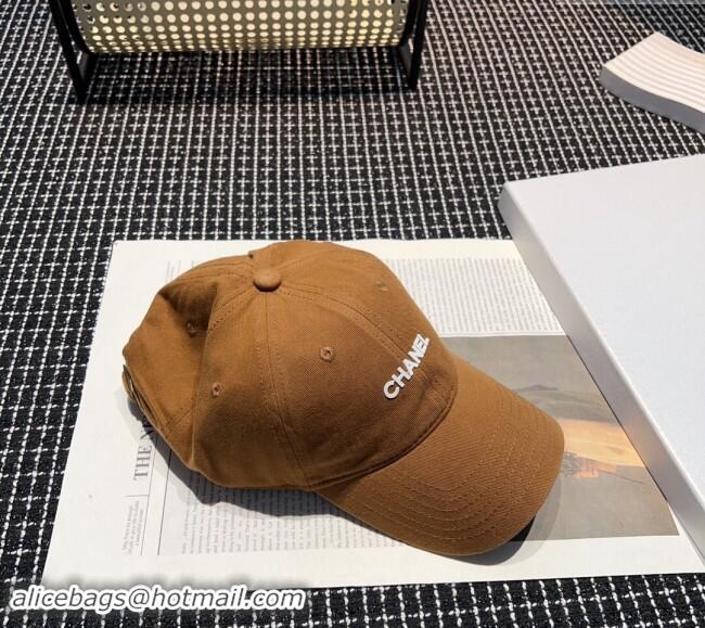 Buy New Cheap Chanel Canvas Baseball Hat 051302 Brown 2024