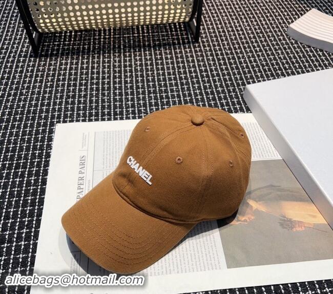 Buy New Cheap Chanel Canvas Baseball Hat 051302 Brown 2024