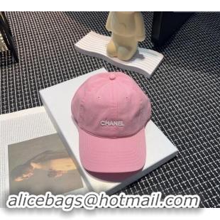 Best Cheap Chanel Canvas Baseball Hat 051302 Light Pink 2024