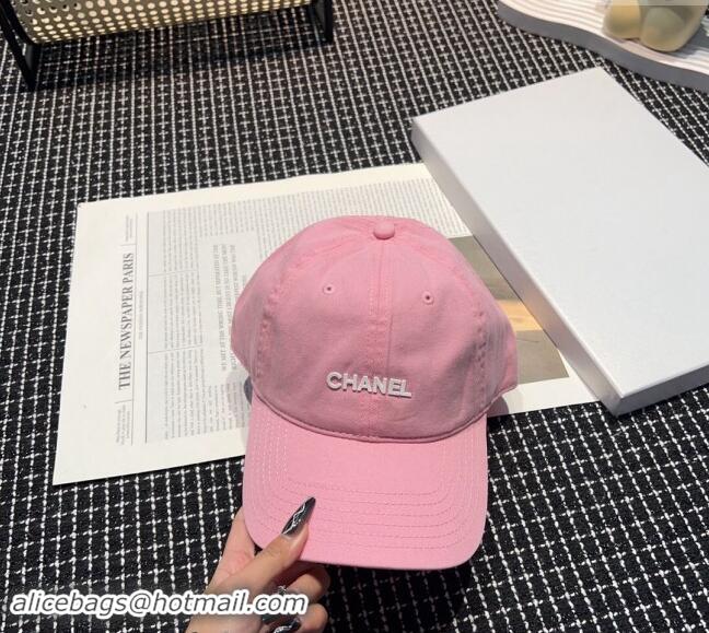 Best Cheap Chanel Canvas Baseball Hat 051302 Light Pink 2024