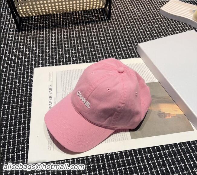 Best Cheap Chanel Canvas Baseball Hat 051302 Light Pink 2024