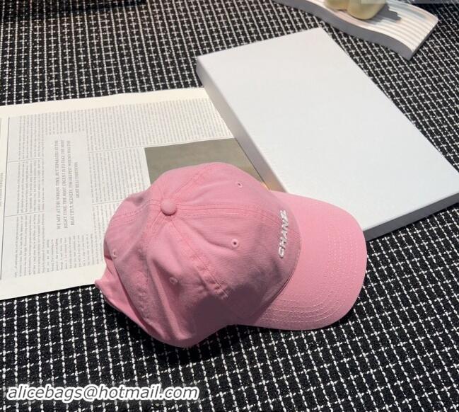 Best Cheap Chanel Canvas Baseball Hat 051302 Light Pink 2024