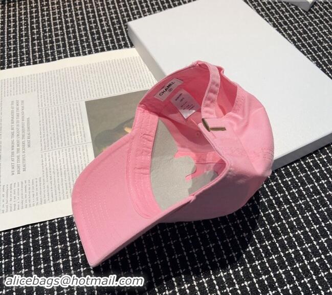 Best Cheap Chanel Canvas Baseball Hat 051302 Light Pink 2024