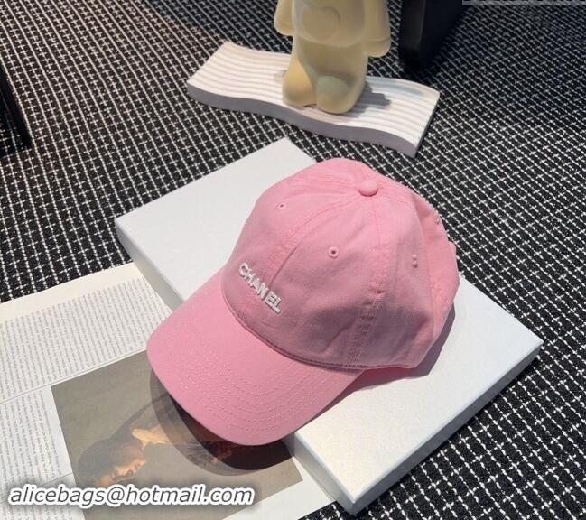 Best Cheap Chanel Canvas Baseball Hat 051302 Light Pink 2024