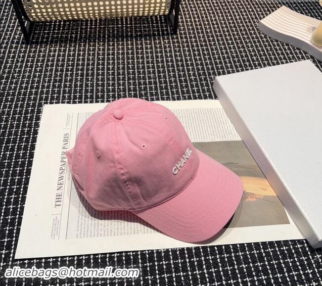 Best Cheap Chanel Canvas Baseball Hat 051302 Light Pink 2024