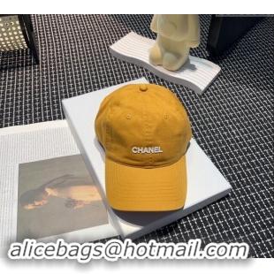 Top Design Chanel Canvas Baseball hat 051302 Yellow 2024