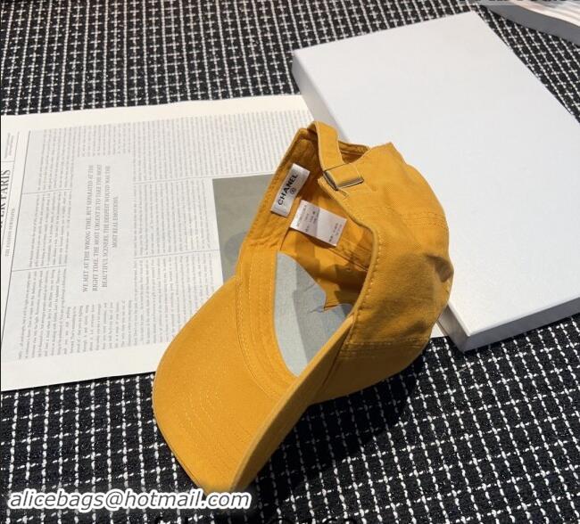 Top Design Chanel Canvas Baseball hat 051302 Yellow 2024