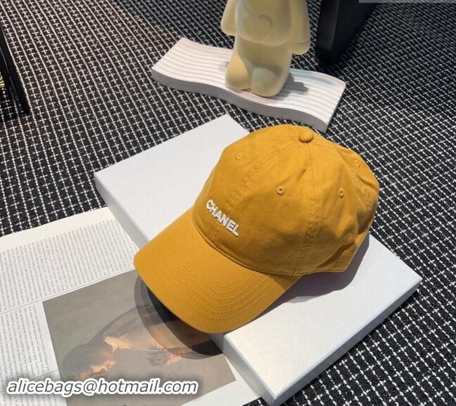 Top Design Chanel Canvas Baseball hat 051302 Yellow 2024