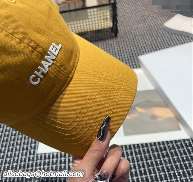 Top Design Chanel Canvas Baseball hat 051302 Yellow 2024