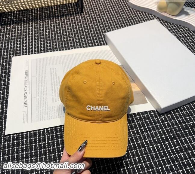 Top Design Chanel Canvas Baseball hat 051302 Yellow 2024