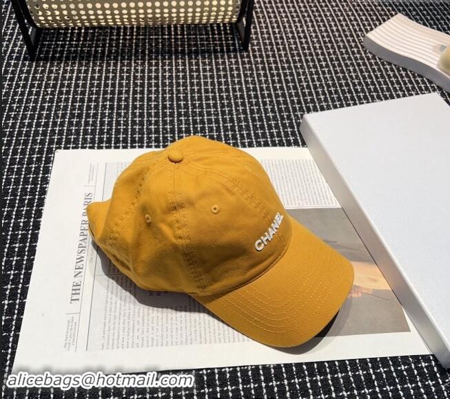 Top Design Chanel Canvas Baseball hat 051302 Yellow 2024