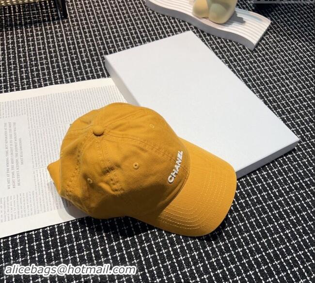 Top Design Chanel Canvas Baseball hat 051302 Yellow 2024