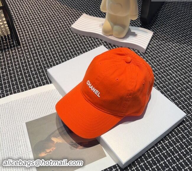 Cheapest Chanel Canvas Baseball hat 051302 Orange 2024