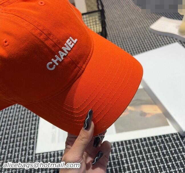 Cheapest Chanel Canvas Baseball hat 051302 Orange 2024