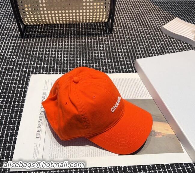 Cheapest Chanel Canvas Baseball hat 051302 Orange 2024